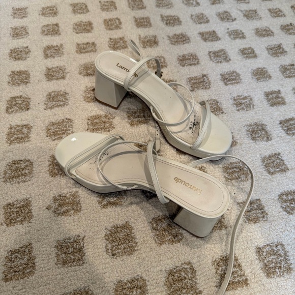 Larroude White Strappy Gio Women's Sandals - Picture 4 of 4